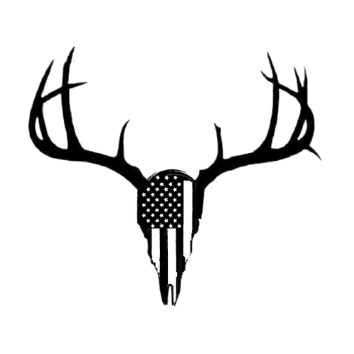 deer skull logo with a rustic American flag inside deer skull logo with a rustic American flag inside